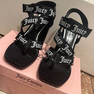 Juicy Couture black Velcro heels size 8